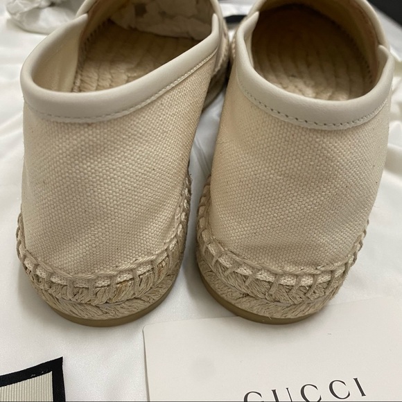 GUCCI Leather-trimmed logo canvas espadrilles - Picture 8 of 10